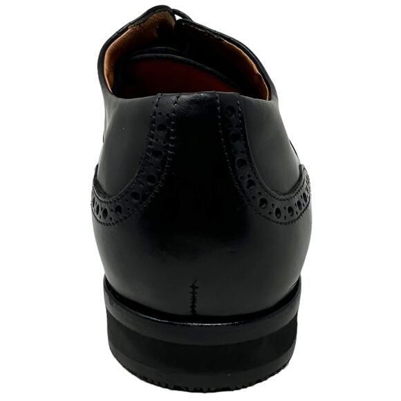 Wolf and Shepherd Men\'s Senna Wingtip Oxford Italian Leather Black Dress Shoes main image 9